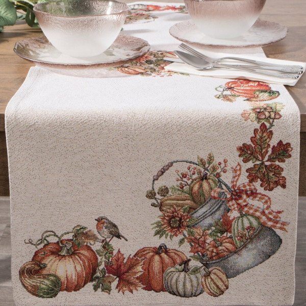 Gobelinowy Bieżnik Jesienny 100x40 cm Vintage Ozdoba