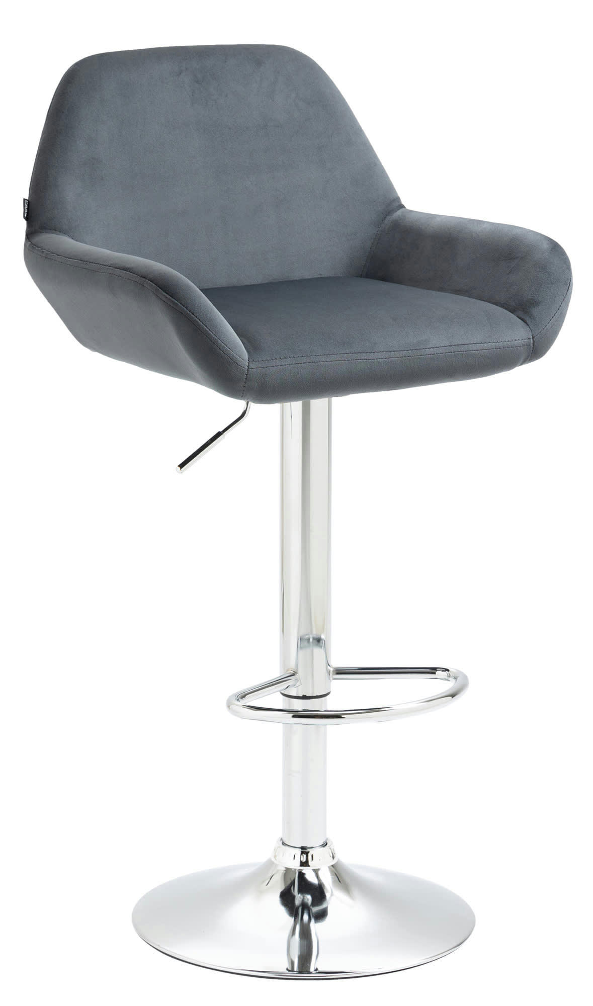 VELOURS - Tabouret de bar velours ajustable pivotant velours Gris foncé