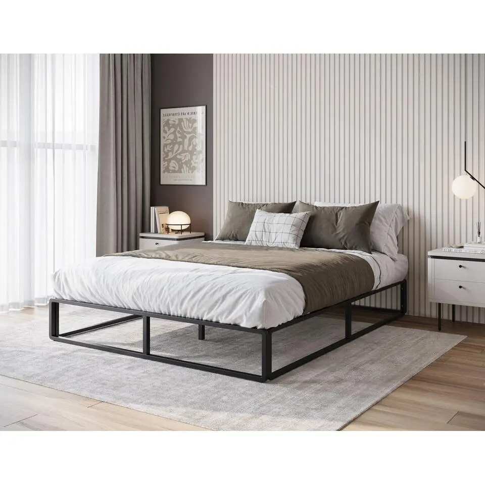 Meubella - Tweepersoonsbed Andrea - Zwart - 160x200 cm