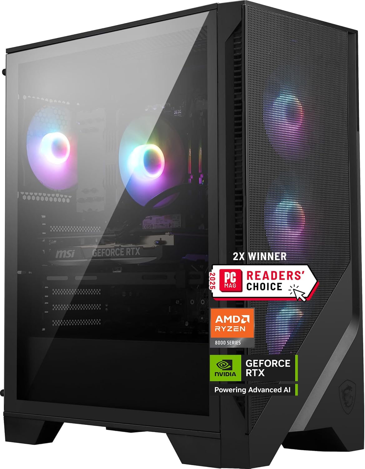 msi Codex Z2 Gaming Desktop: AMD R7-8700F  GeForce RTX 5070  32GB DDR5  2TB m.2 NVMe SSD  USB Type-C  VR-Ready  Windows 11 Home : A8NVP-436US