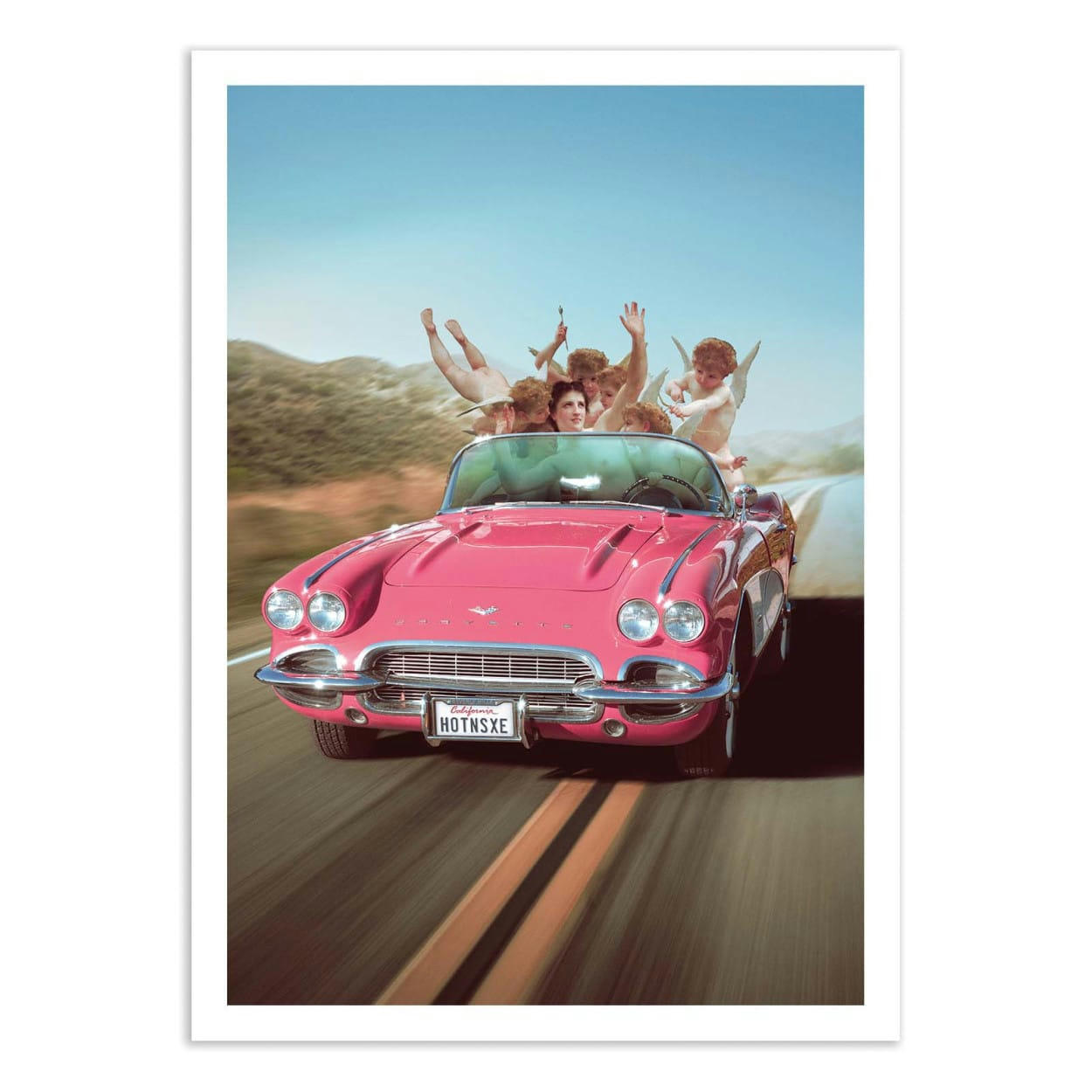 JONAS LOOSE - ROADTRIP - Affiche d'art avec Cadre bois noir - 30 x 40 cm