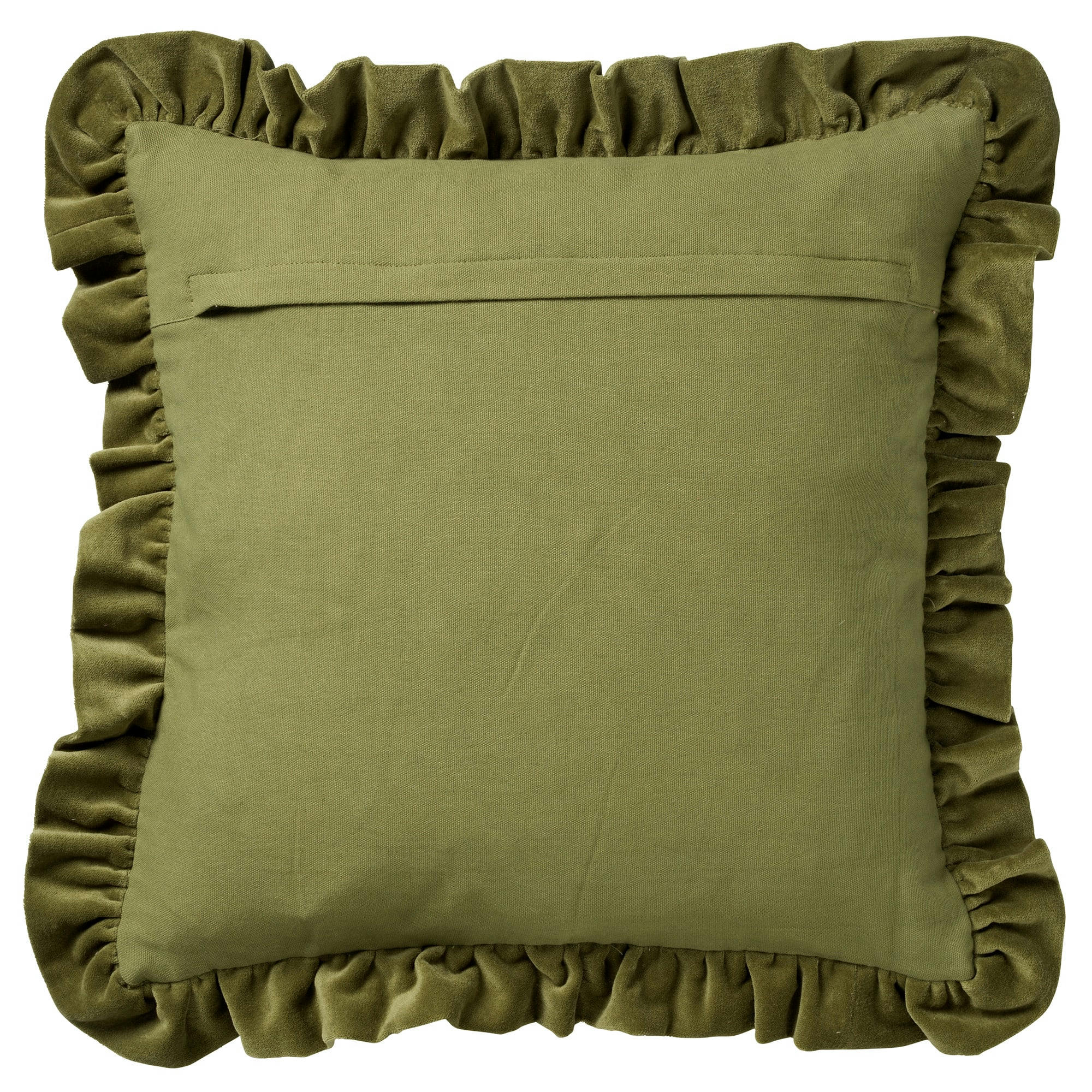 YARA - Housse de coussin vert en velours-45x45 cm uni
