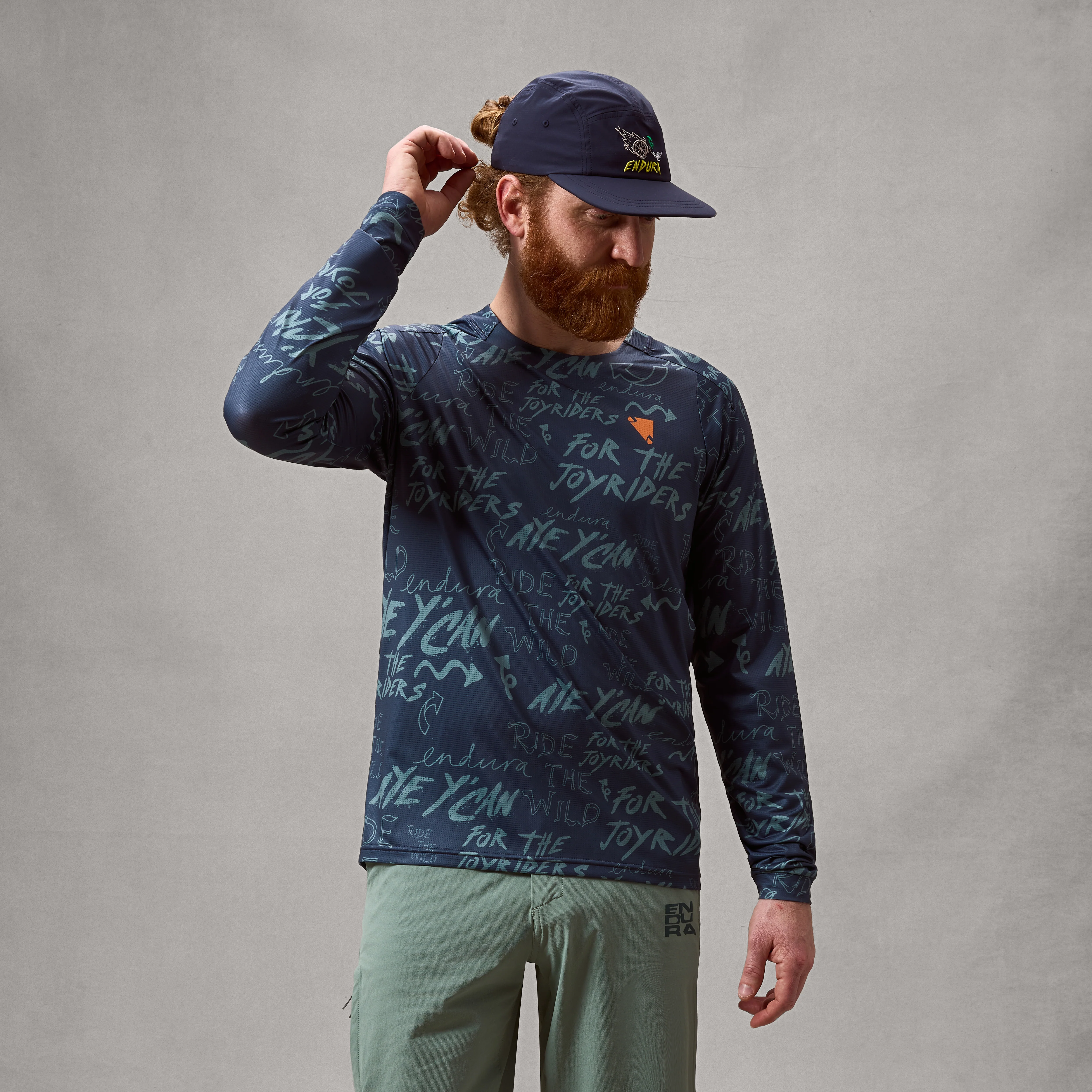 Men's SingleTrack L/S Print Tee - Carbon Grey