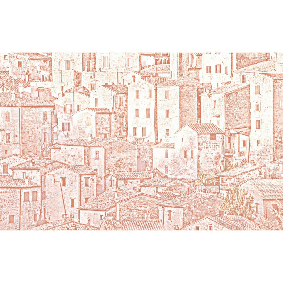 SORANO - Papier peint panoramique motif imprimé Marron tabac 432x270cm