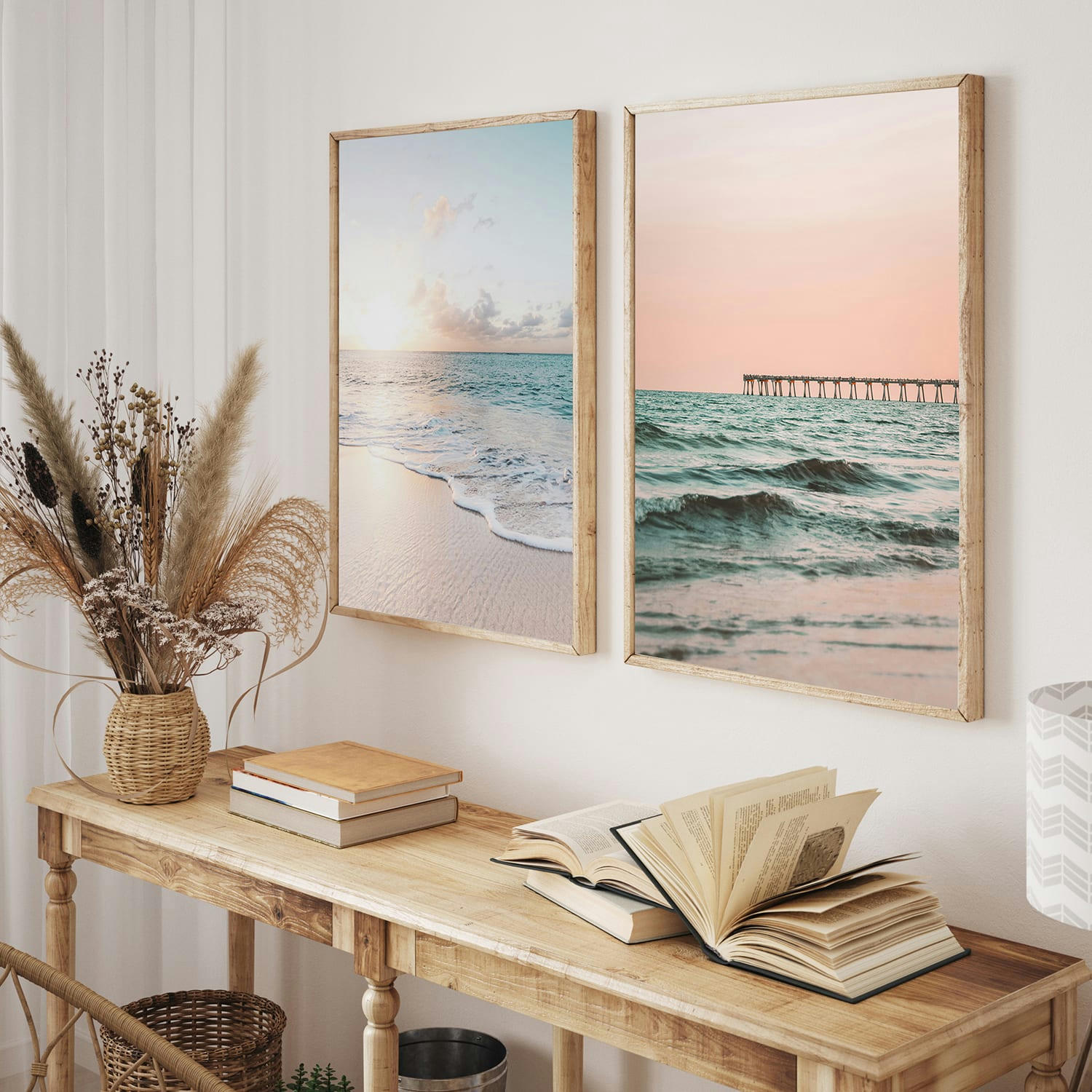 DÉCORATION MURALE - Décoration murale avec cadre en chêne - Mer