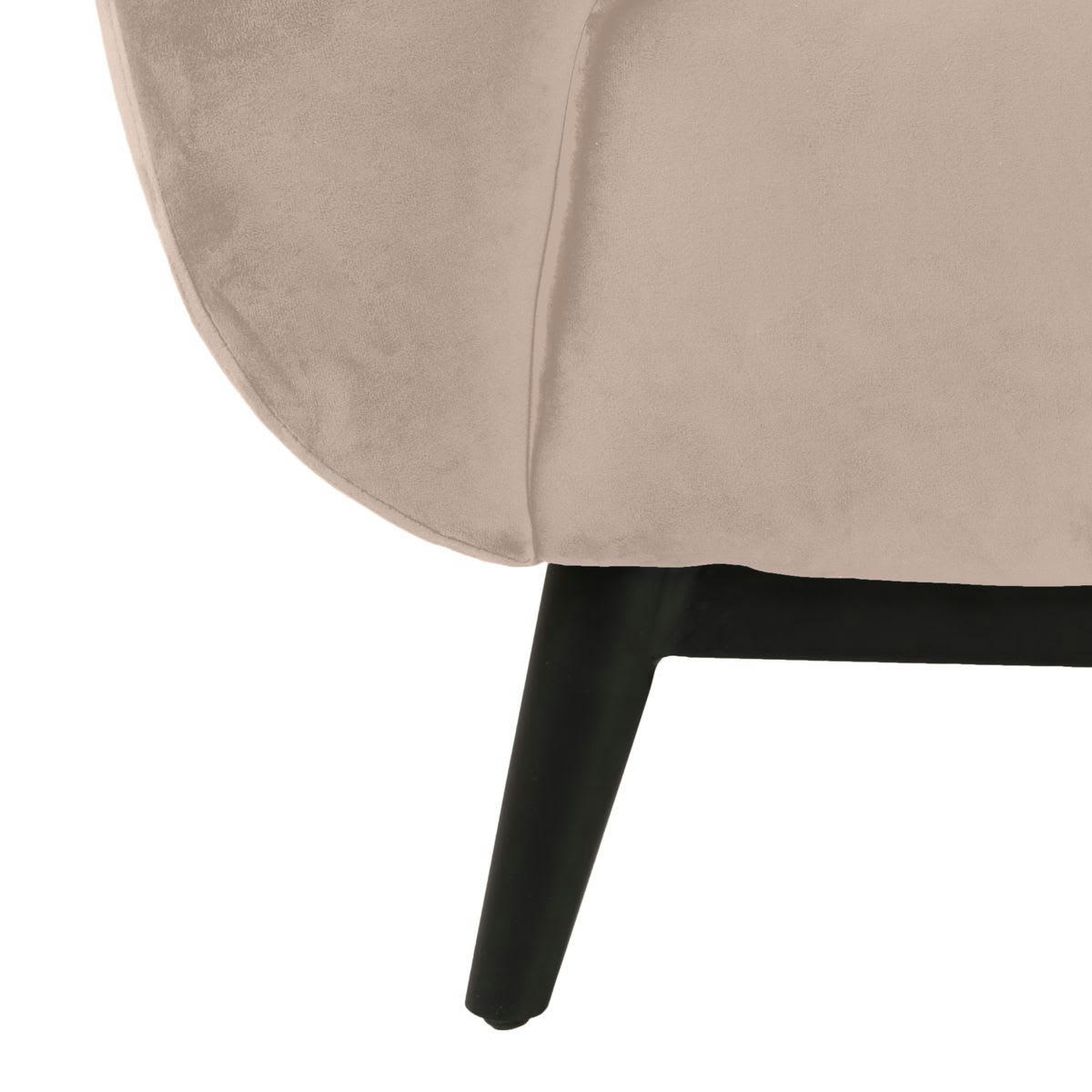 AMARO - Canapé velours 2 places beige capitonné