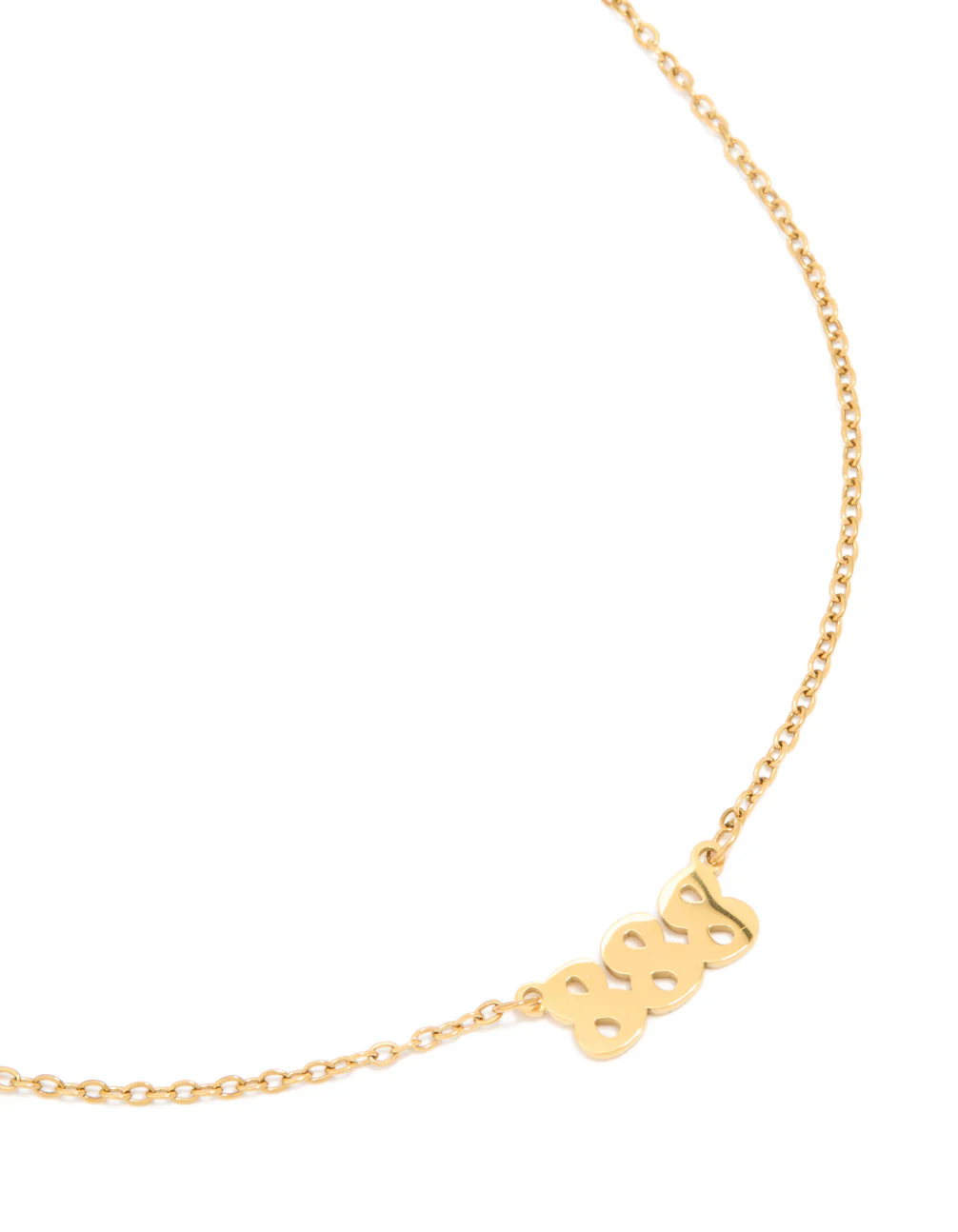Waterproof Gold Plated Stainless Steel Angel Number 888 Necklace