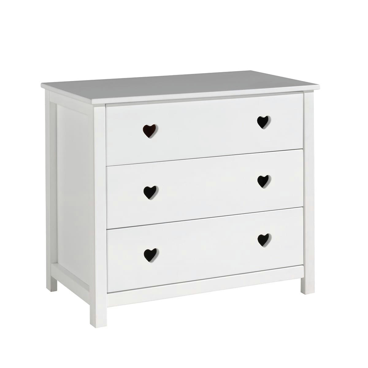 AMORI - Commode 3 tiroirs blanc