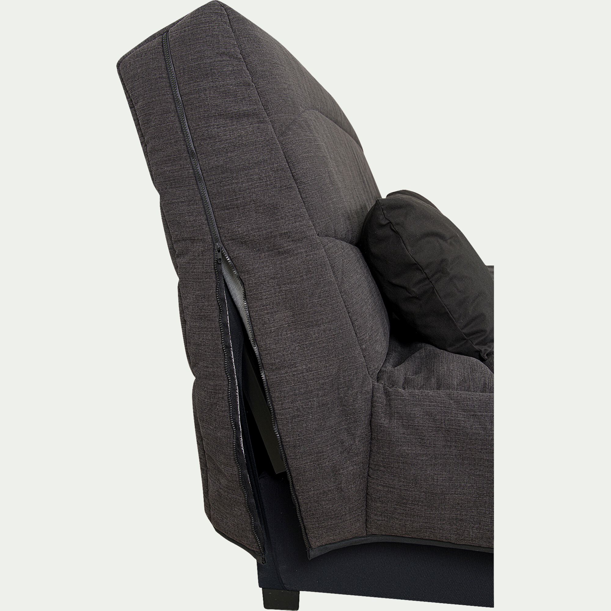 CAPEO - Housse pour clic-clac 130x190cm et 2 housses de coussin - gris anthracite