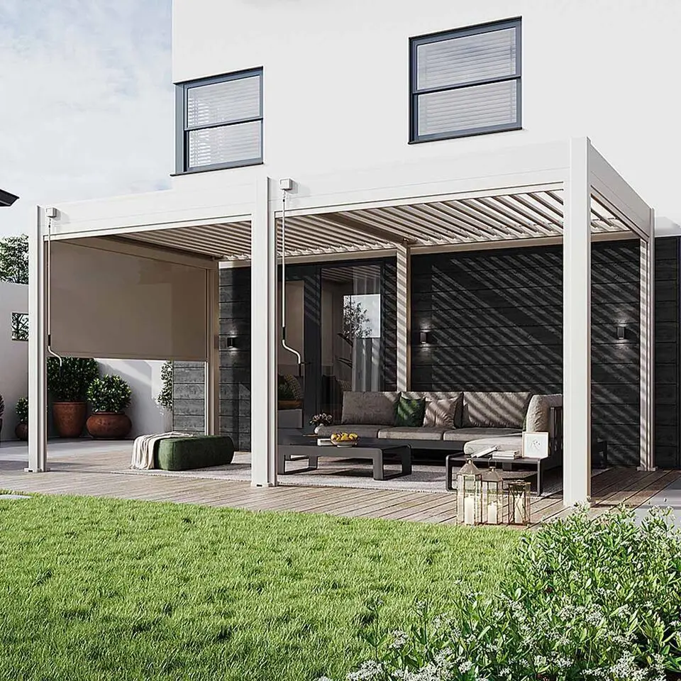 Garden Impressions Pergola windscherm rolgordijn 379x236 cm - zand