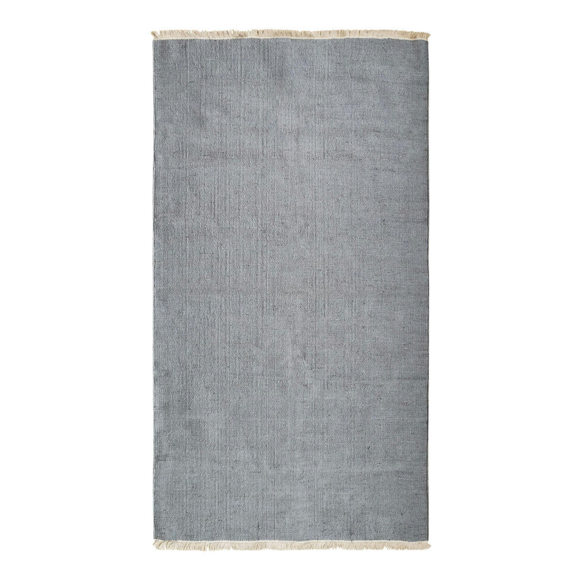 ESSENCE - Tapis en jute et coton avec franges gris clair 80x150