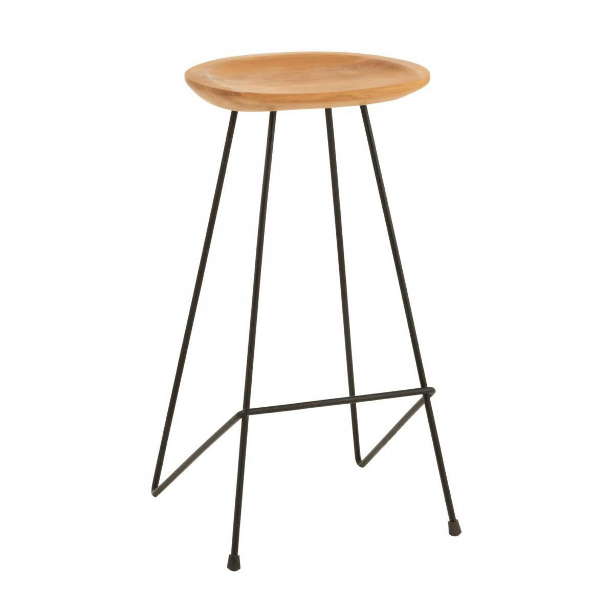 SYDNEY - Tabouret minimaliste assise bois de teck