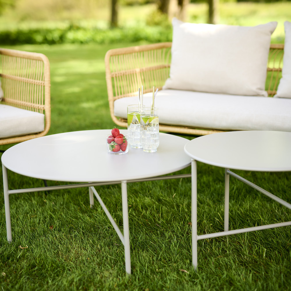 Lisomme Mila metalen tuin salontafel grijs - Ø 70 cm