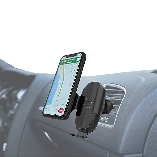 Muvit Support Voiture Chargeur Induction Qi 15W avec Capteur Infrarouge et Câble USB-C Noir