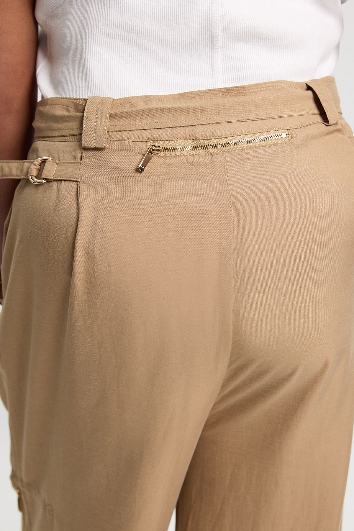 KarenMillen Plus Size Cupro Utility Twill Woven Trouser