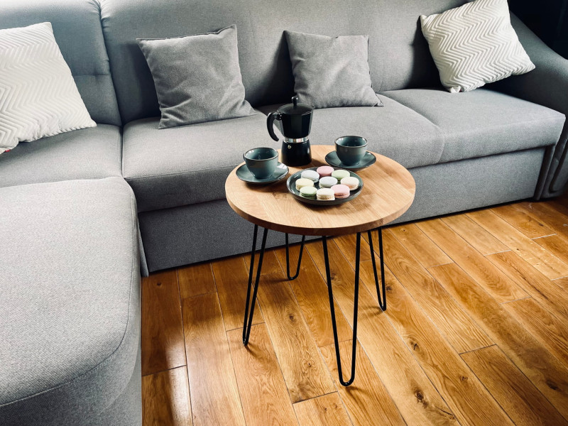 Stolik kawowy Tavolo dębowy LOFT okrągły 50cm
