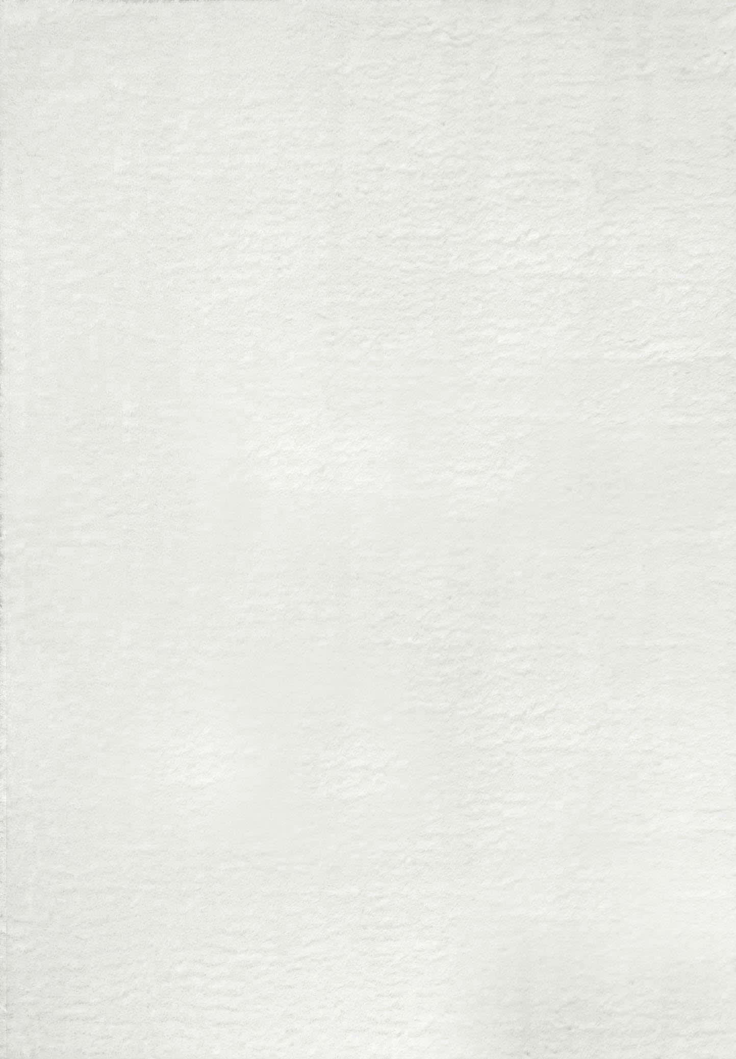 COSY - Tapis en polyester brillant motif uni blanc 120x160