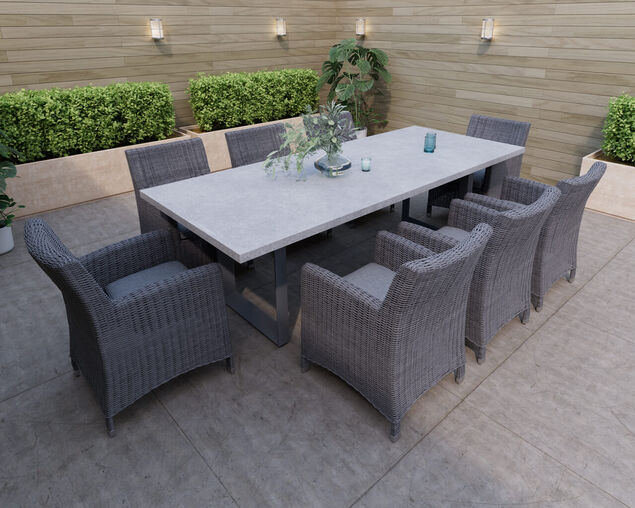 Avalon Tub 9 Piece Dining Setting