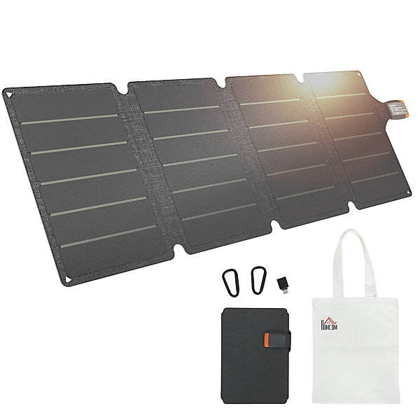 Chargeur solaire portable 36W ports type-C et USB-a norme IP67 RoHS CE-RMC gris