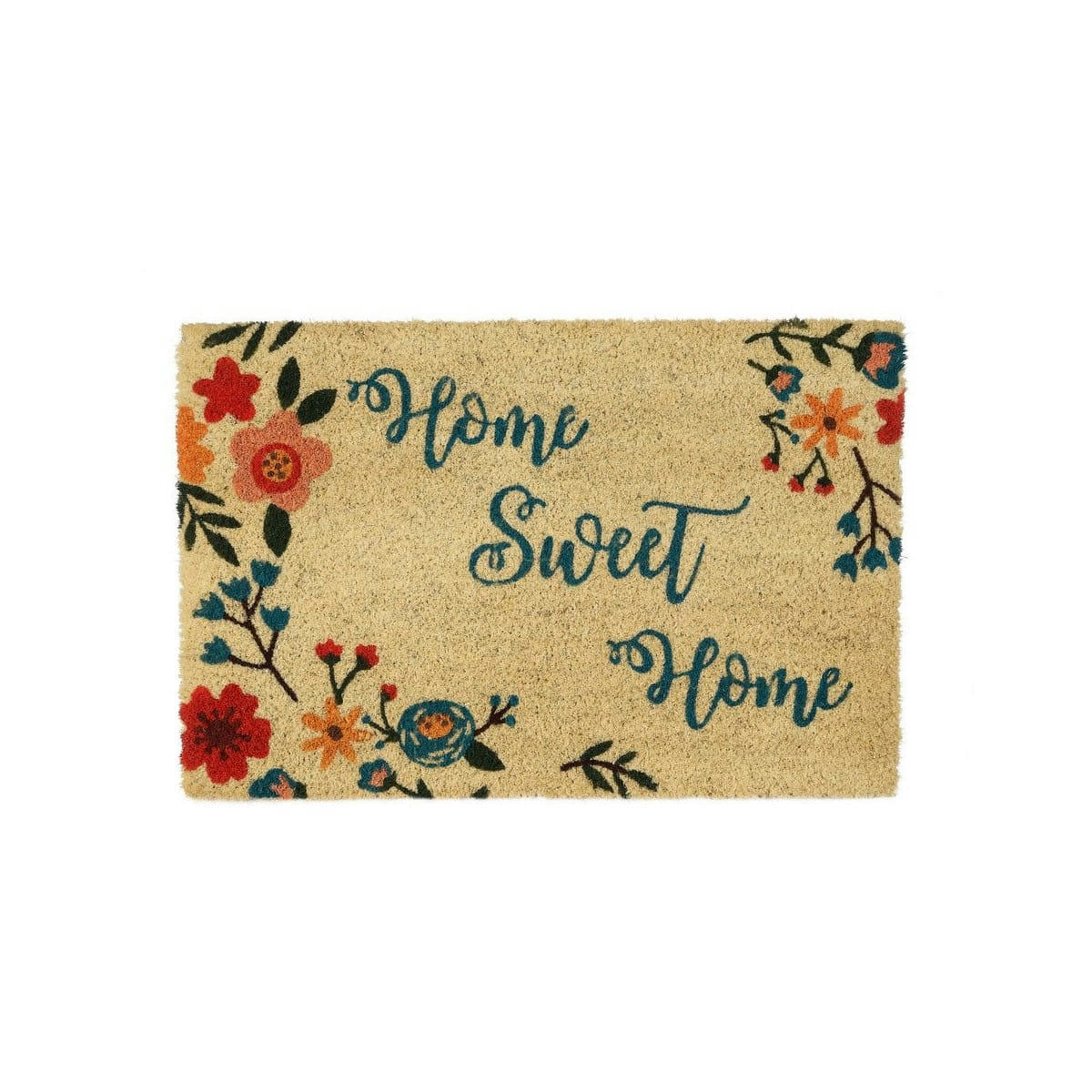 - Paillasson coco fleurs home sweet home 60x40x1,5cm