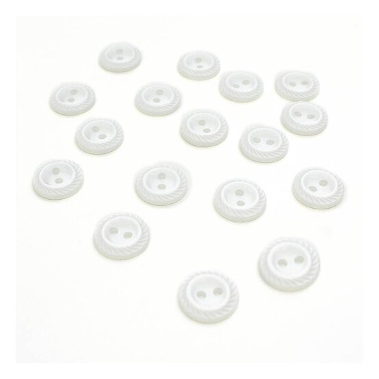 Hemline White Basic Cut Edge Button 17 Pack