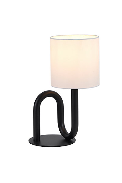 Lampe à poser en métal noir et tissu H.33cm E27 60W, Jumell Wama
