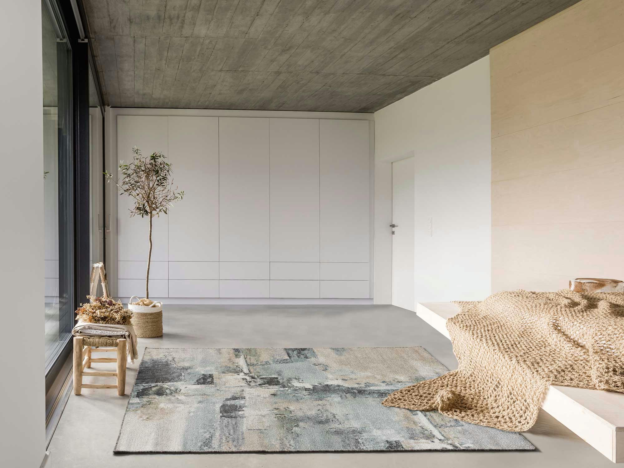 AYDIN - Tapis abstrait en gris, 120X170 cm