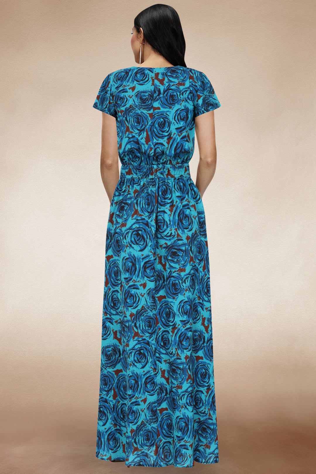 Hot Squash Chiffon Maxi Dress