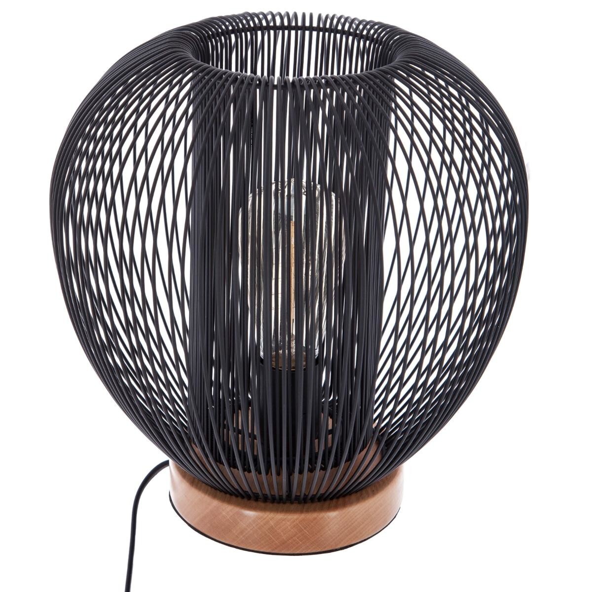 Wired lamp "Noda" Black metal, H.27 cm