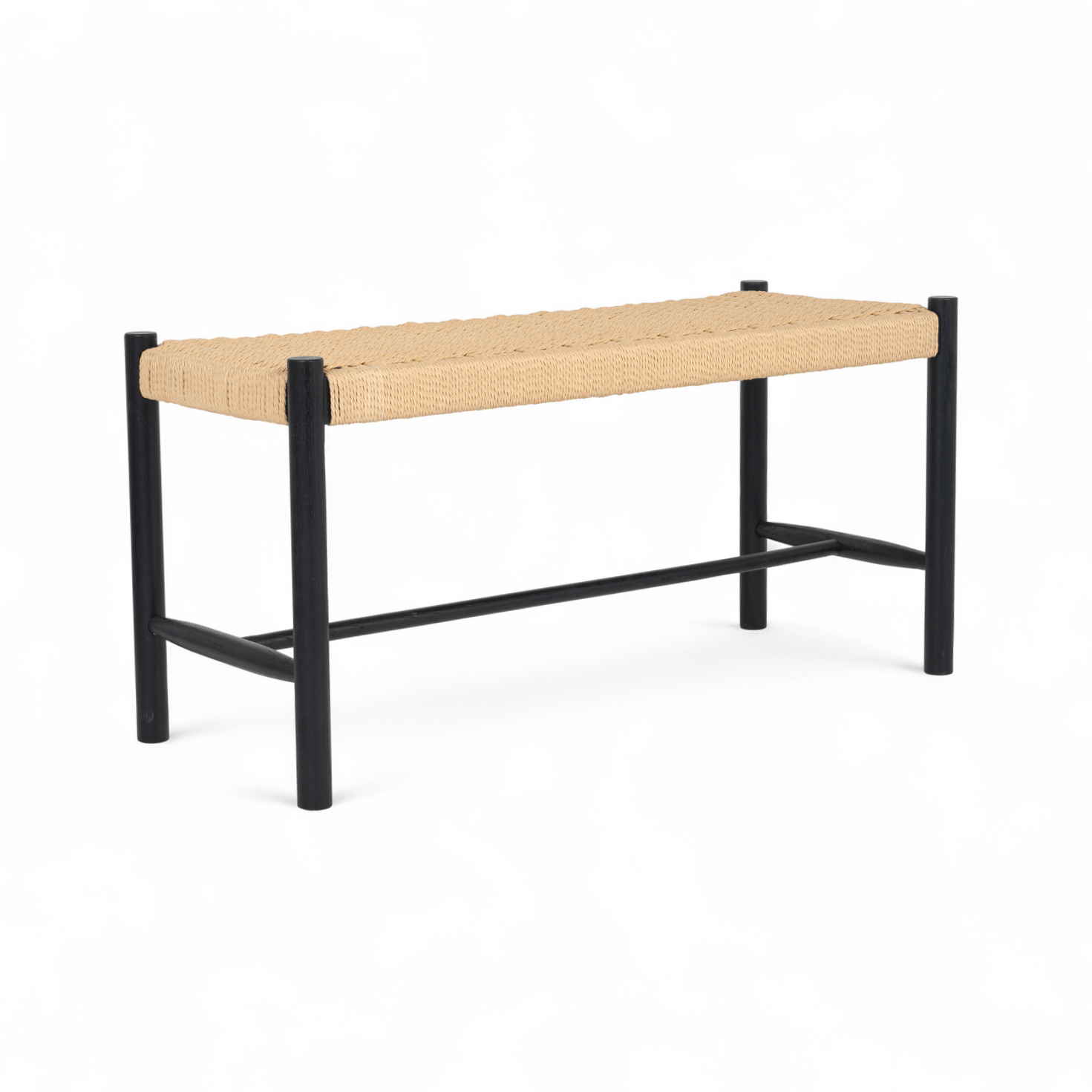 Furnhouse bankje Shine - Zwart - Papiergaren - 36x90x45