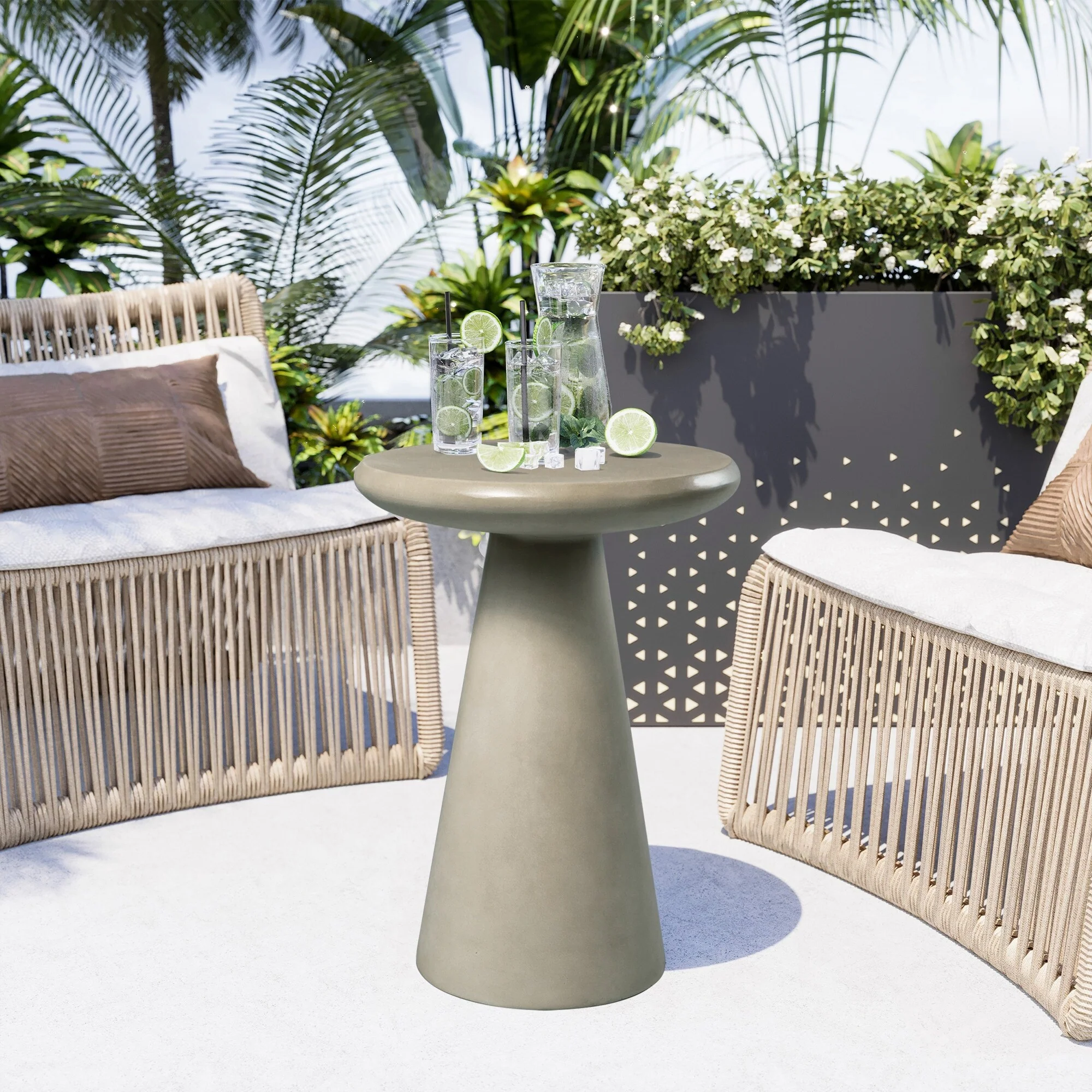 Verdier Round Magnesium Oxide 16'' Outdoor Side Table