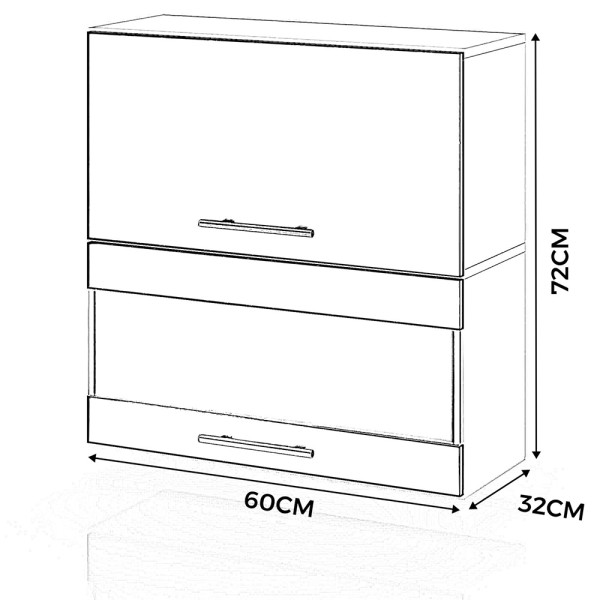 Szafka kuchenna górna witryna 60cm spremium szary mat