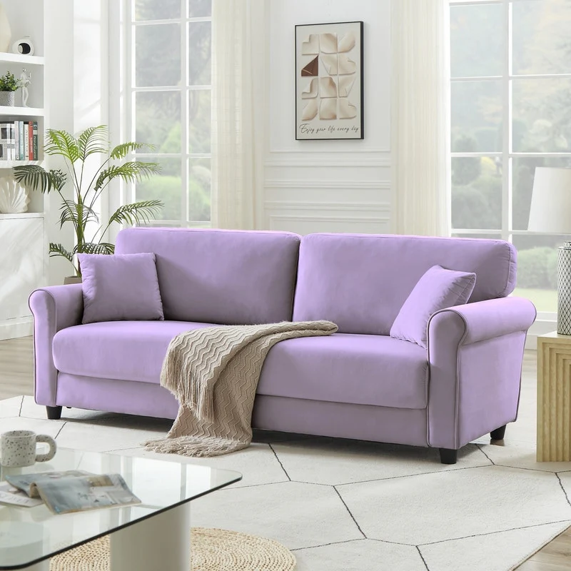 82Velvet Upholstery Cloud Sofa Couch Cushion Back Deep Seat Loveseat