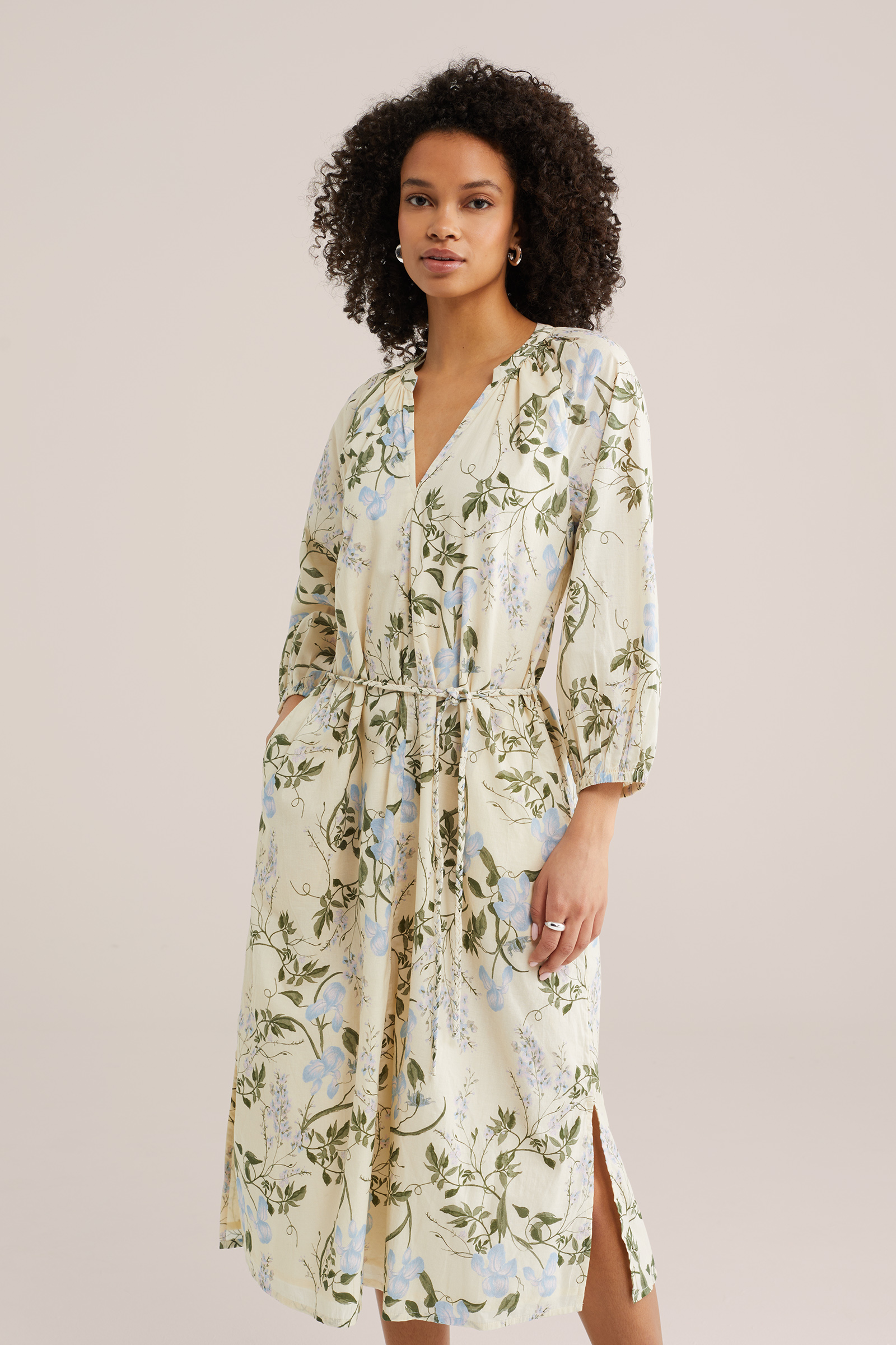 Dames midi jurk met print