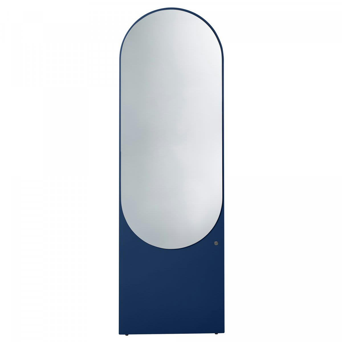 ALTESSE - Grand miroir sur pied ovale en bois bleu foncé