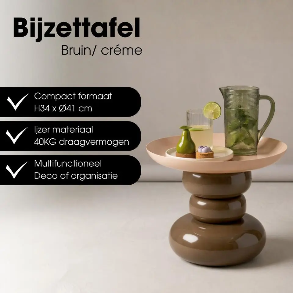 Mica Decorations Zita Bijzettafel - Bijzettafeltje Rond