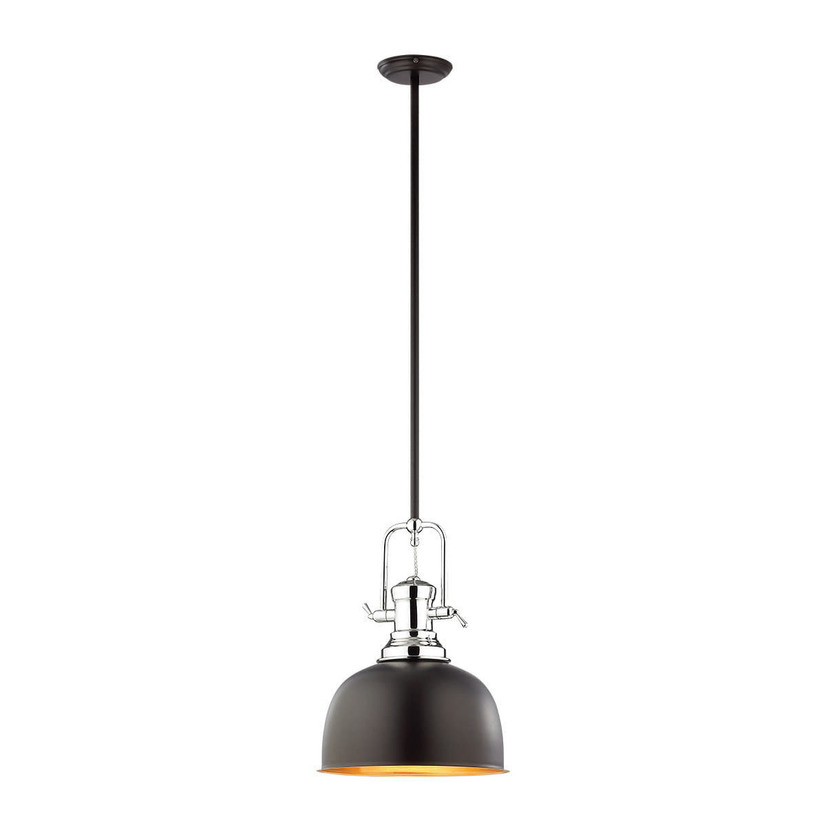 Lampa wisząca czarna-chromowana-złota Laredo 1xE27x60W Italux