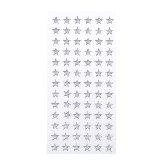 Silver Star Puffy Stickers 78 Pack