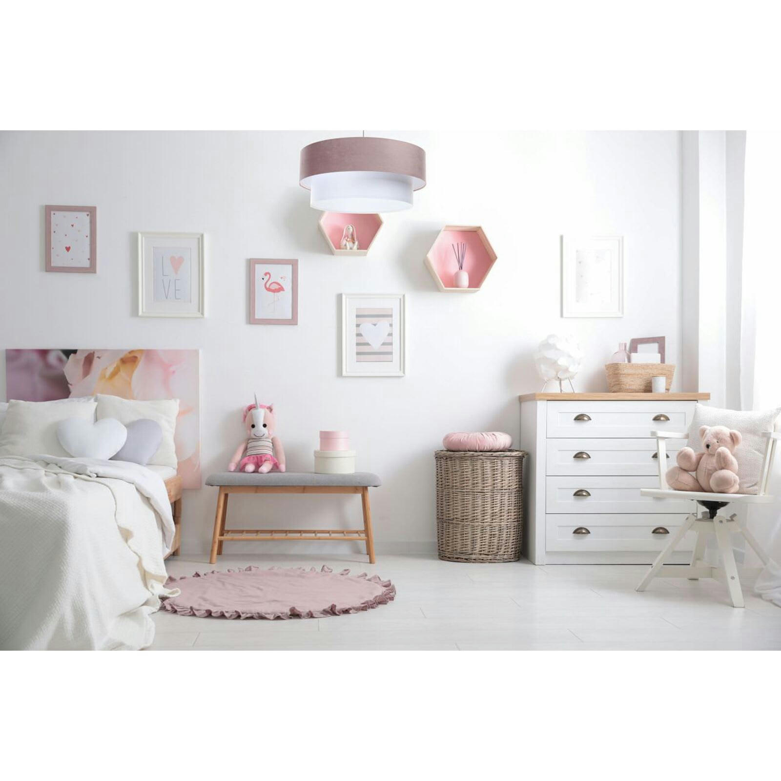DUO ÉLÉGANT - Suspension Tissu Rose