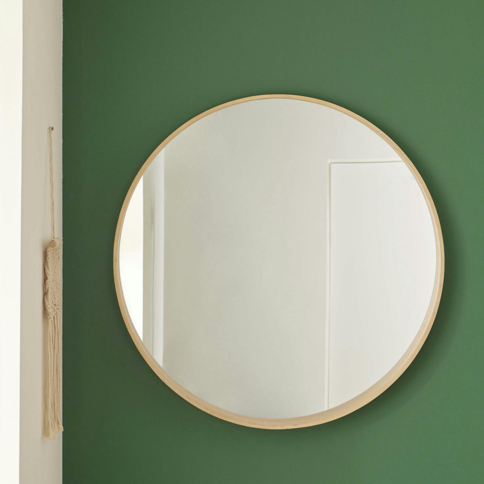 VALI - Miroir rond en chêne 80 cm