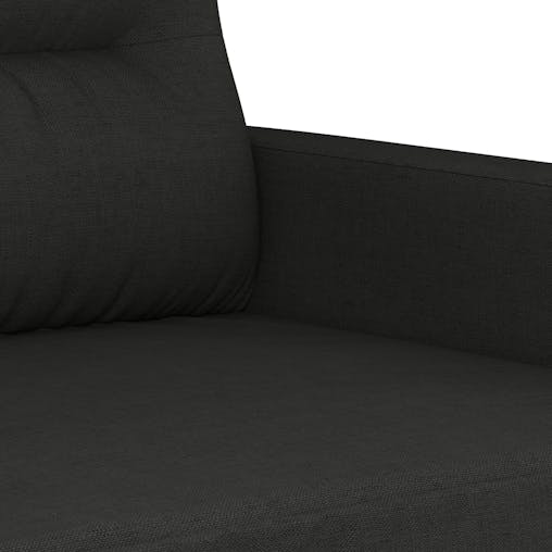NNEVL 3 Piece Sofa Set with Pillows Black Fabric