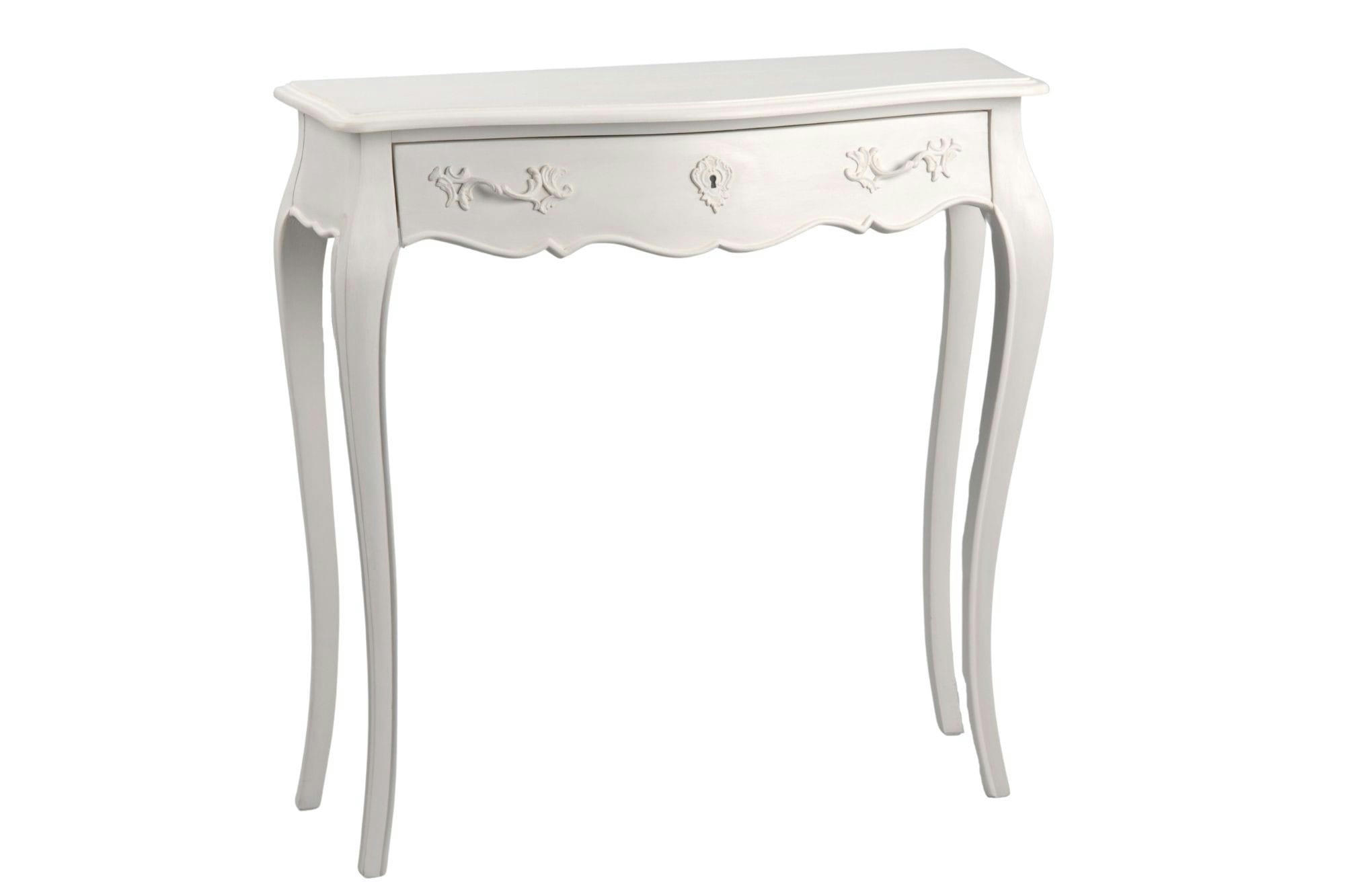 MURIANE - Console d'entrée baroque en bois blanc