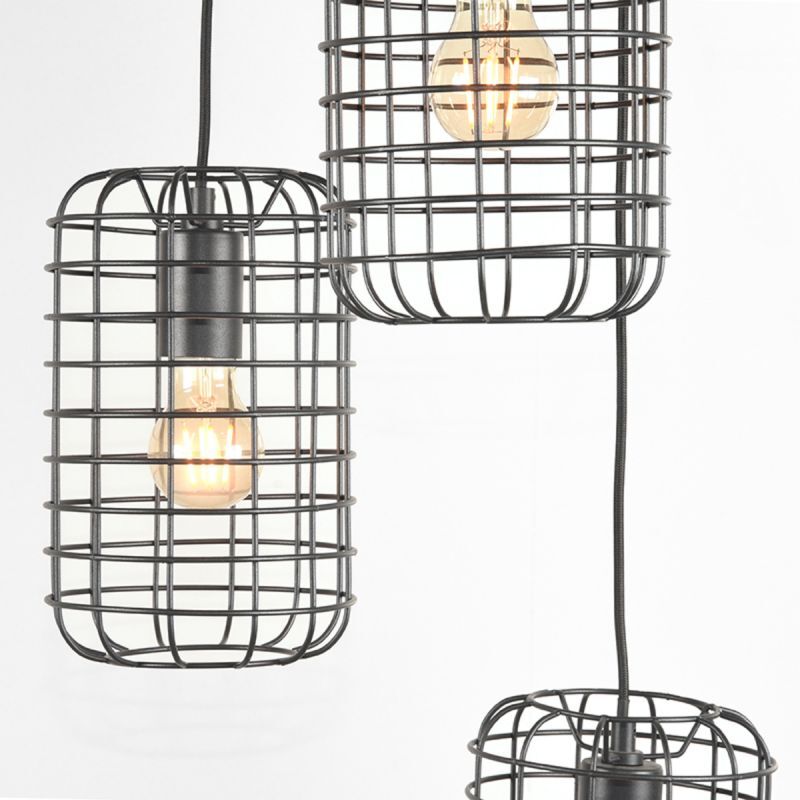 LABEL51 Hanglamp Solido - Zwart Metaal - 32x32x127cm