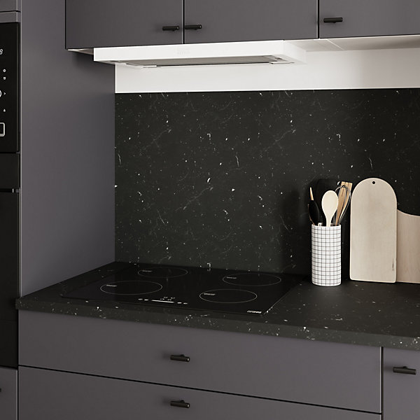 Crédence de cuisine effet pierre noir GoodHome Kala 300 x 60 cm
