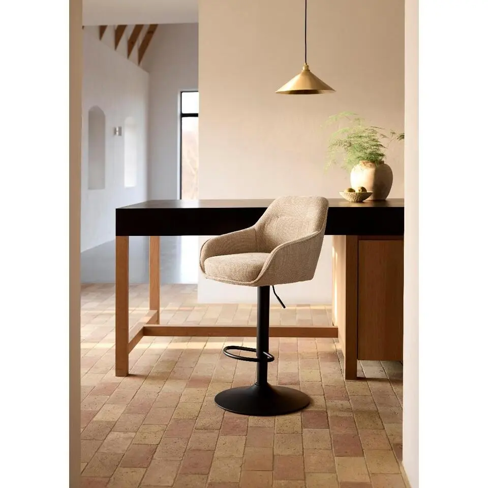 Nordic Home - Ellis verstelbare barstoel stof - beige