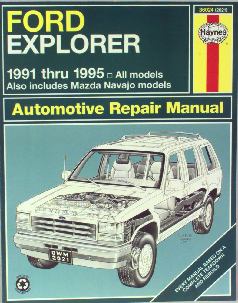 Ford Explorer 1991 thru 1995 Haynes Repair Manual, 36024