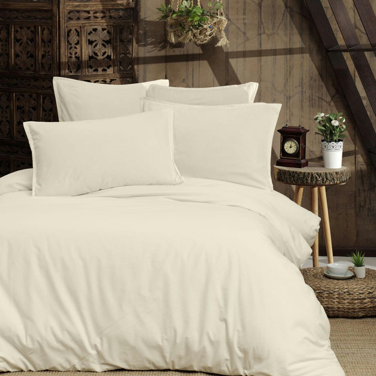 STUDIO - Housse de couette en coton  ecru 260x240 cm