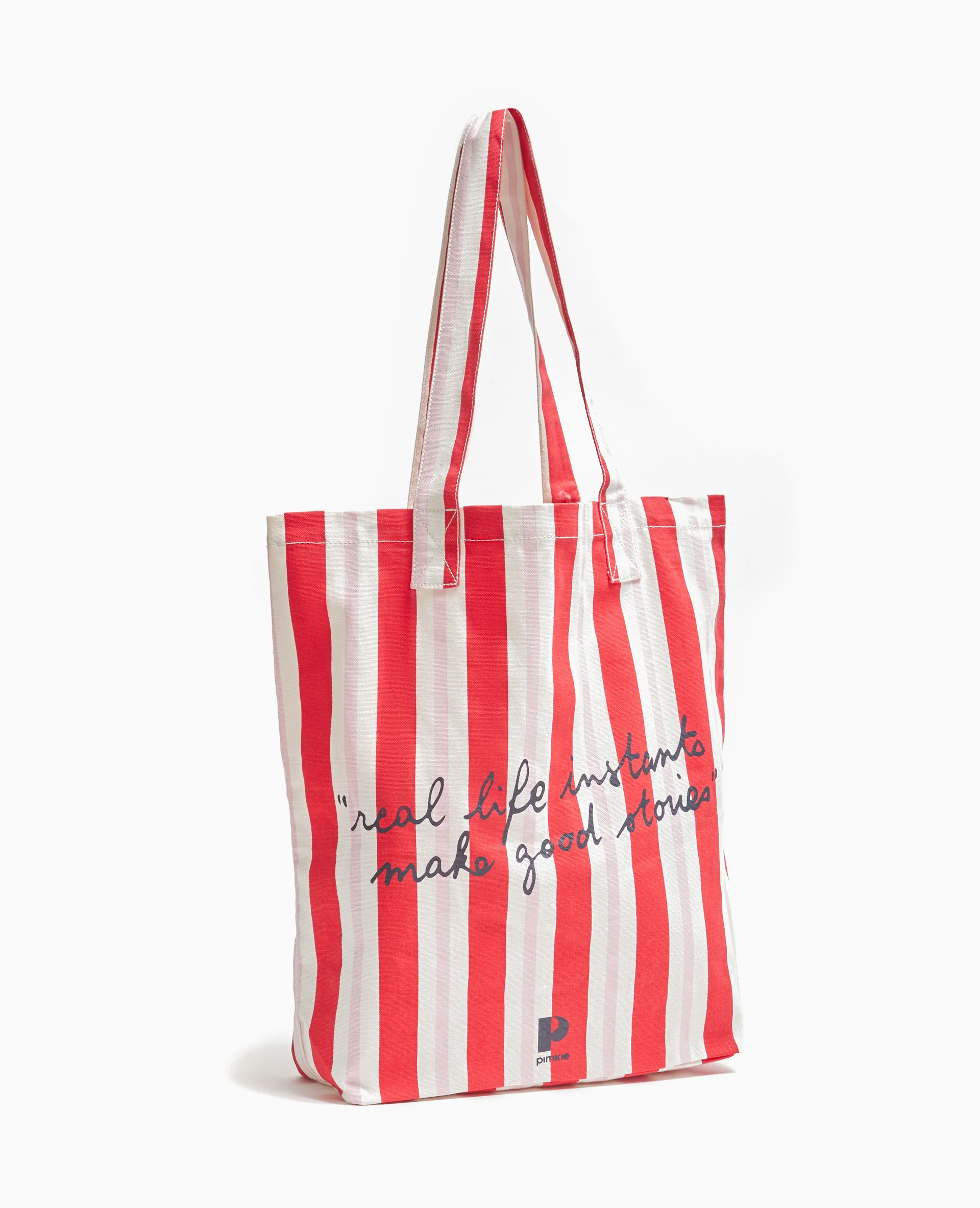 Totebag rayé avec inscription