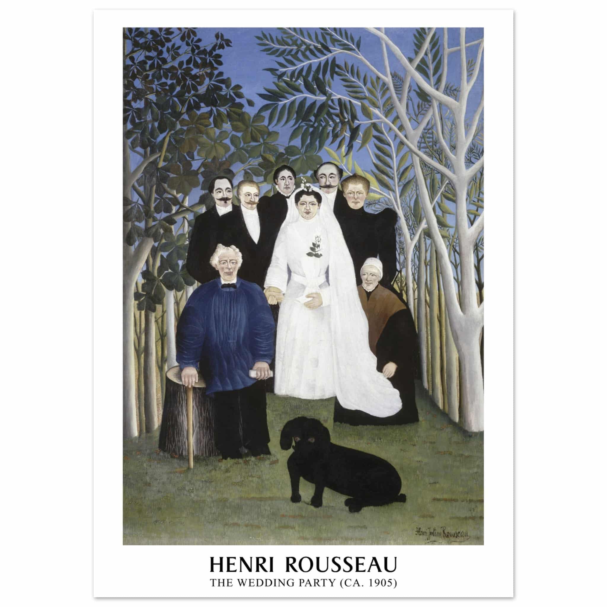 Artfulprints Poster Henri Rousseau - The wedding party  - 50x70 cm - Meerkleurig