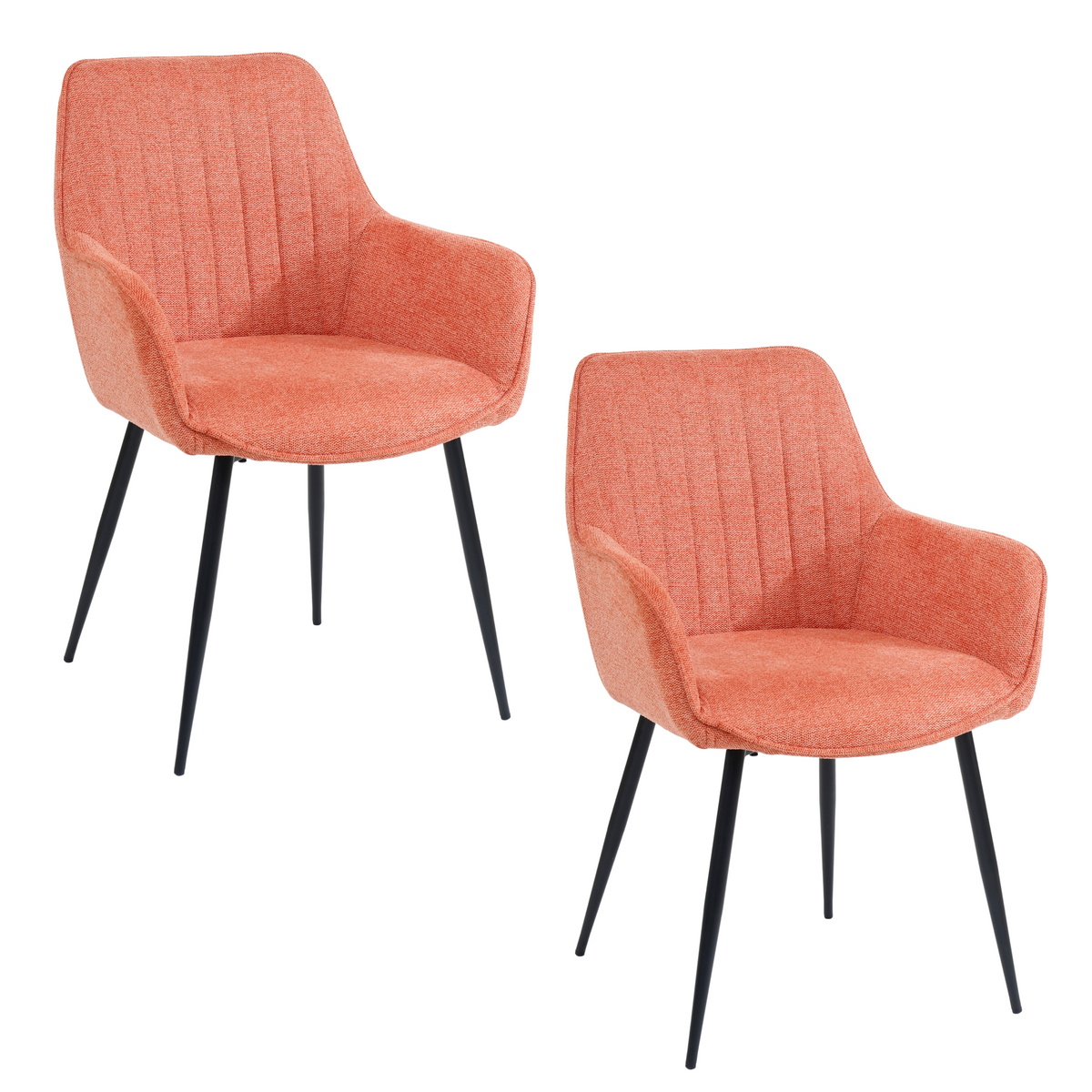 Housecraft Living Maud Eetkamerstoelen met armleuning Roze - Set van 2